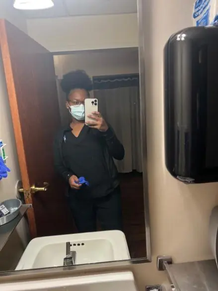 Carina Normil working in healthcare as a Certified Nursing Assistant